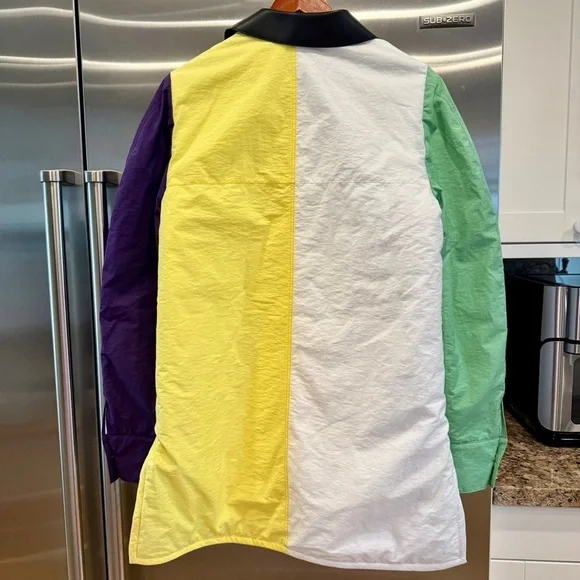 NWT Loewe Padded Overshirt Multicolored Jacket Leather Collar Over shir multi​